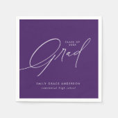 Elegant Trendy Calligraphy Script Afstuderen Servet (Voorkant)