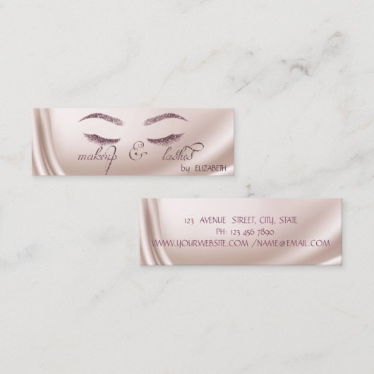 Elegant Trendy Chic Shiny, Glitter Lashes, Makeup Mini Visitekaartje (Voorkant / Achterkant)