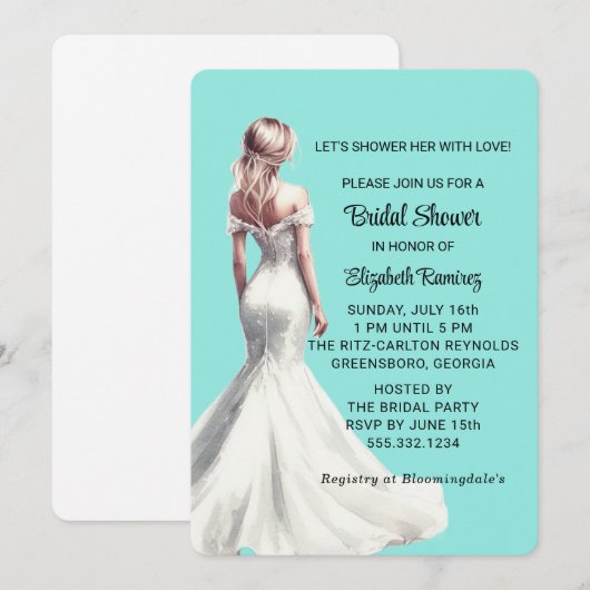 Elegant trendy chique turquoise Vrijgezellenfeest Kaart (Voorkant / Achterkant)