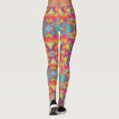 Elegant Trendy Colorful Roze Blauw Groen Geel Leggings (Achterkant)