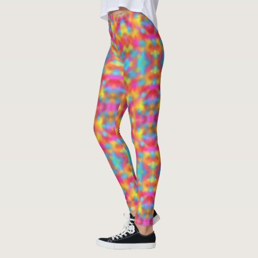 Elegant Trendy Colorful Roze Blauw Groen Geel Leggings (Links)