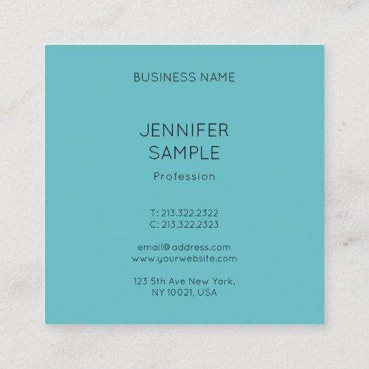 Elegant Trendy Colors Persoonlijke Sjabloon Vierkante Visitekaartje (Achterkant)