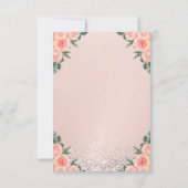 Elegant Trendy Confetti Flowers Sweet 16 Kaart (Achterkant)