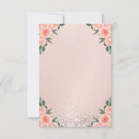 Elegant Trendy Confetti Flowers Sweet 16 Kaart (Achterkant)