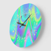 Elegant Trendy Confetti Rainbow Holographic Grote Klok (Hoek)