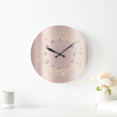 Elegant Trendy Confetti Roos Gold Grote Klok (Huis)