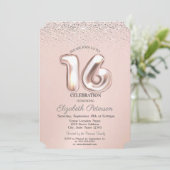 Elegant Trendy Confetti Sweet 16 Kaart (Staand voorkant)