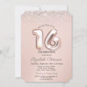 Elegant Trendy Confetti Sweet 16 Kaart (Voorkant)