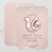Elegant Trendy Confetti Sweet 16 Kaart (Voorkant / Achterkant)