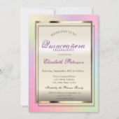 Elegant Trendy Cool Holographic Quinceañera Kaart (Voorkant)