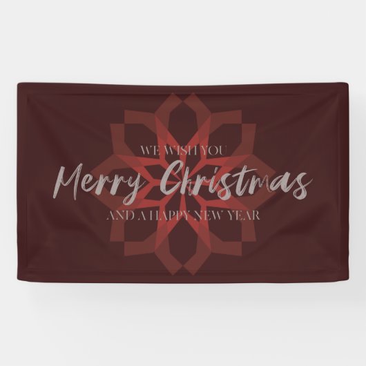 Elegant, trendy, cool "Prettig Kerstfeest" Spandoek (Horizontaal)