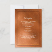 Elegant Trendy Copper Wedding Reception Kaart (Voorkant)