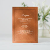 Elegant Trendy Copper Wedding Reception Kaart (Staand voorkant)