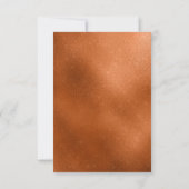 Elegant Trendy Copper Wedding Reception Kaart (Achterkant)