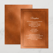 Elegant Trendy Copper Wedding Reception Kaart (Voorkant / Achterkant)