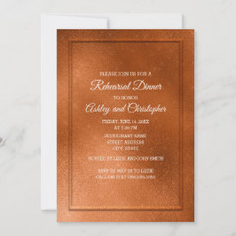 Elegant Trendy Copper Wedding Rehearsal Kaart