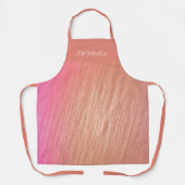 Elegant Trendy Coral Pink Pattern Gepersonaliseerd Schort (Voorkant)