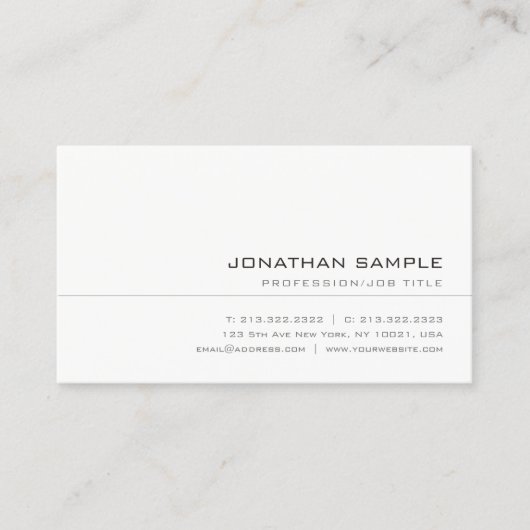 Elegant Trendy Creative Simple Professional Plain Visitekaartje (Voorkant)