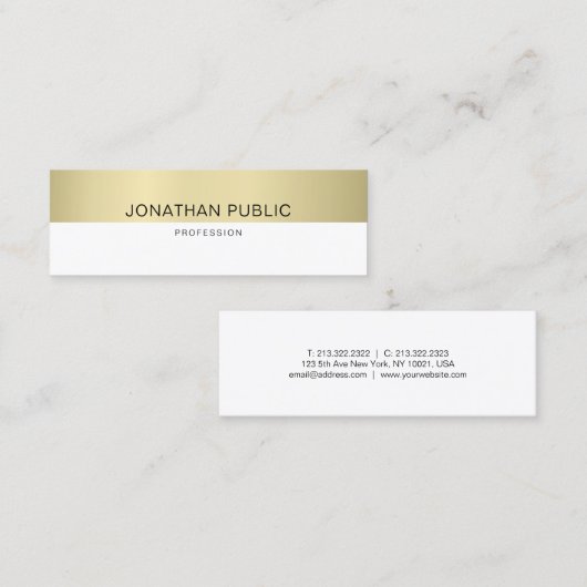 Elegant Trendy Design Modern Simple Plain Luxe Mini Visitekaartje (Voorkant / Achterkant)