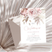 Elegant Trendy Dusty Roos Blush Spring Wedding Kaart