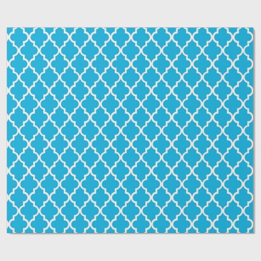 Elegant, trendy, elegant, cool sky blue quatrefoil cadeaupapier (Vlak)