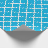 Elegant, trendy, elegant, cool sky blue quatrefoil cadeaupapier (Hoek)