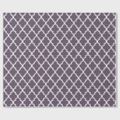 Elegant, trendy, elegant donkerpaars quatrefoil cadeaupapier (Vlak)