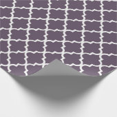Elegant, trendy, elegant donkerpaars quatrefoil cadeaupapier (Hoek)