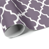 Elegant, trendy, elegant donkerpaars quatrefoil cadeaupapier (Rol Hoek)