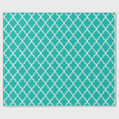 Elegant, trendy, elegante blauwgroen quatrefolie cadeaupapier (Vlak)