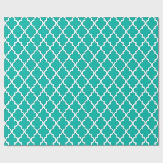 Elegant, trendy, elegante blauwgroen quatrefolie cadeaupapier (Vlak)