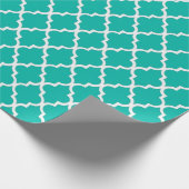 Elegant, trendy, elegante blauwgroen quatrefolie cadeaupapier (Hoek)