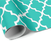 Elegant, trendy, elegante blauwgroen quatrefolie cadeaupapier (Rol Hoek)