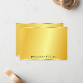 Elegant Trendy Faux Gold Gepersonaliseerde Sjabloo Notitiekaartje (Voorkant / Achterkant in situ)