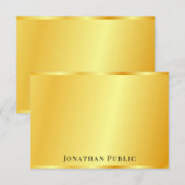 Elegant Trendy Faux Gold Gepersonaliseerde Sjabloo Notitiekaartje (Voorkant / Achterkant)