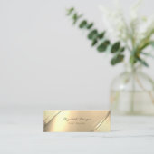 Elegant Trendy, Faux Gold Stripes Mini Visitekaartje (Staand voorkant)