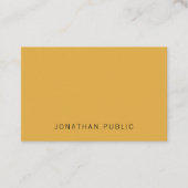 Elegant Trendy Geel Bruin Eenvoudige Sjabloon Mode Visitekaartje (Voorkant)