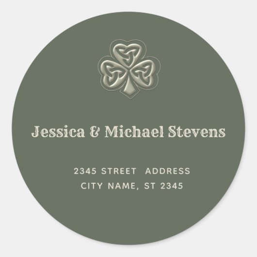 Elegant trendy geluk Ierse shamrock Ronde Sticker (Voorkant)