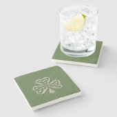 Elegant trendy geluk Ierse shamrock Stenen Onderzetter (Zijkant)