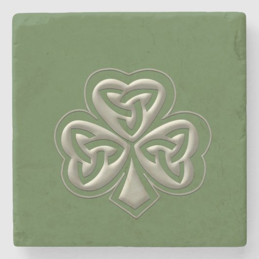 Elegant trendy geluk Ierse shamrock Stenen Onderzetter (Voorkant)