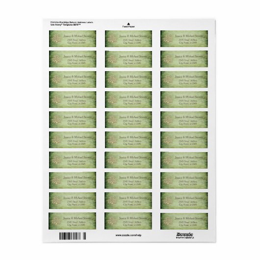 Elegant trendy geluk Irish shamrock Label (Full Sheet)