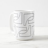 Elegant Trendy Geometrisch Zwart-Wit Koffiemok (Voorkant links)