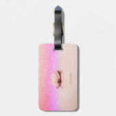 Elegant Trendy Girly, Lotus Glitter Bokeh  Bagagelabel (Achterkant verticaal)