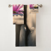 Elegant Trendy Girly, Lotus, Lake Bad Handdoek (Insitu)