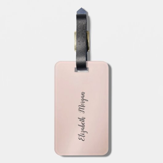 Elegant Trendy Girly, Lotus Silver Glitter Bokeh Bagagelabel (Achterkant verticaal)