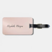 Elegant Trendy Girly, Lotus Silver Glitter Bokeh Bagagelabel (Achterkant horizontaal)