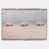 Elegant Trendy Girly, Lotus Silver Glitter Bokeh Deken (Voorkant)