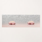 Elegant Trendy Girly, Lotus Silver Glitter Bokeh Yogamat (Voorkant (horizontaal))