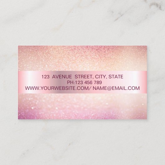 Elegant Trendy Glitter Bokeh Gold Lijst Visitekaartje (Achterkant)