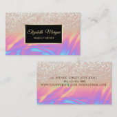 Elegant Trendy Glitter Ombre Holographic Lijst Visitekaartje (Voorkant / Achterkant)